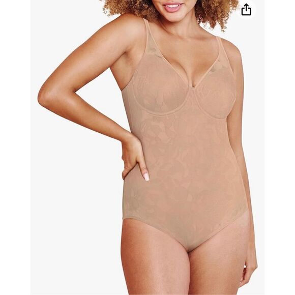 Bali Firm-Control Ultra-Light Body Shaper with Lace, Built-In Underwire Bra - Picture 1 of 6